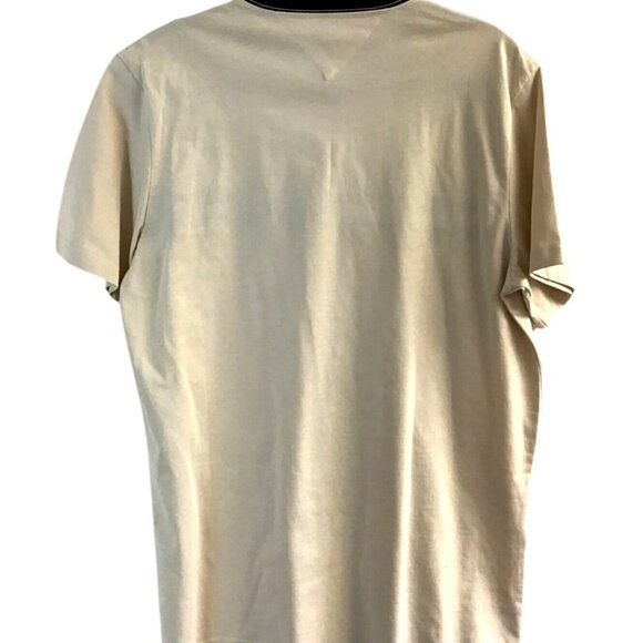 Tommy Hilfiger Mens Crewneck Logo T-Shirt L Beige - Picture 2 of 7